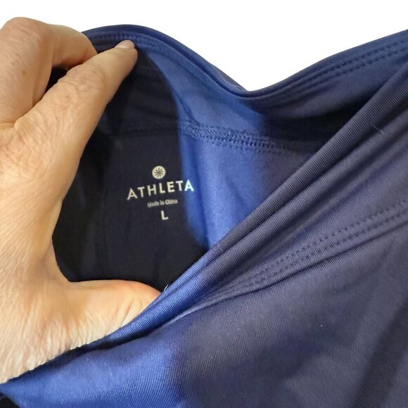 Athleta Womens Navy Katt Swim Skort/Skirt With Built-In Shorts L - Picture 3 of 4